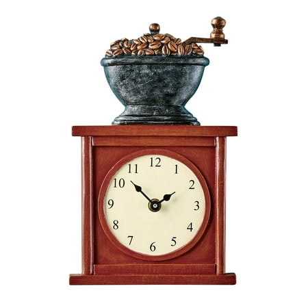 Collections Etc Hand-Painted Coffee Grinder Wall Clock