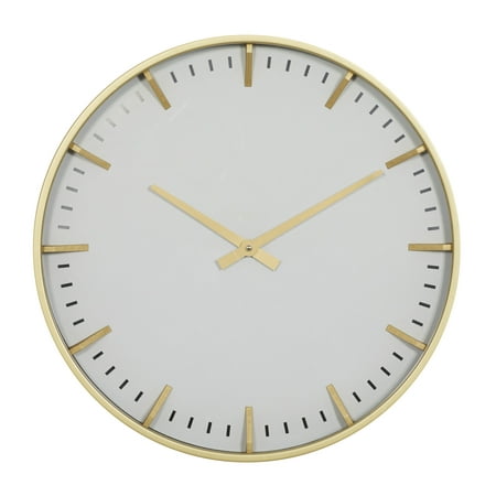 CosmoLiving by Cosmopolitan 20 Gold Glass Wall Clock with Gold Accents