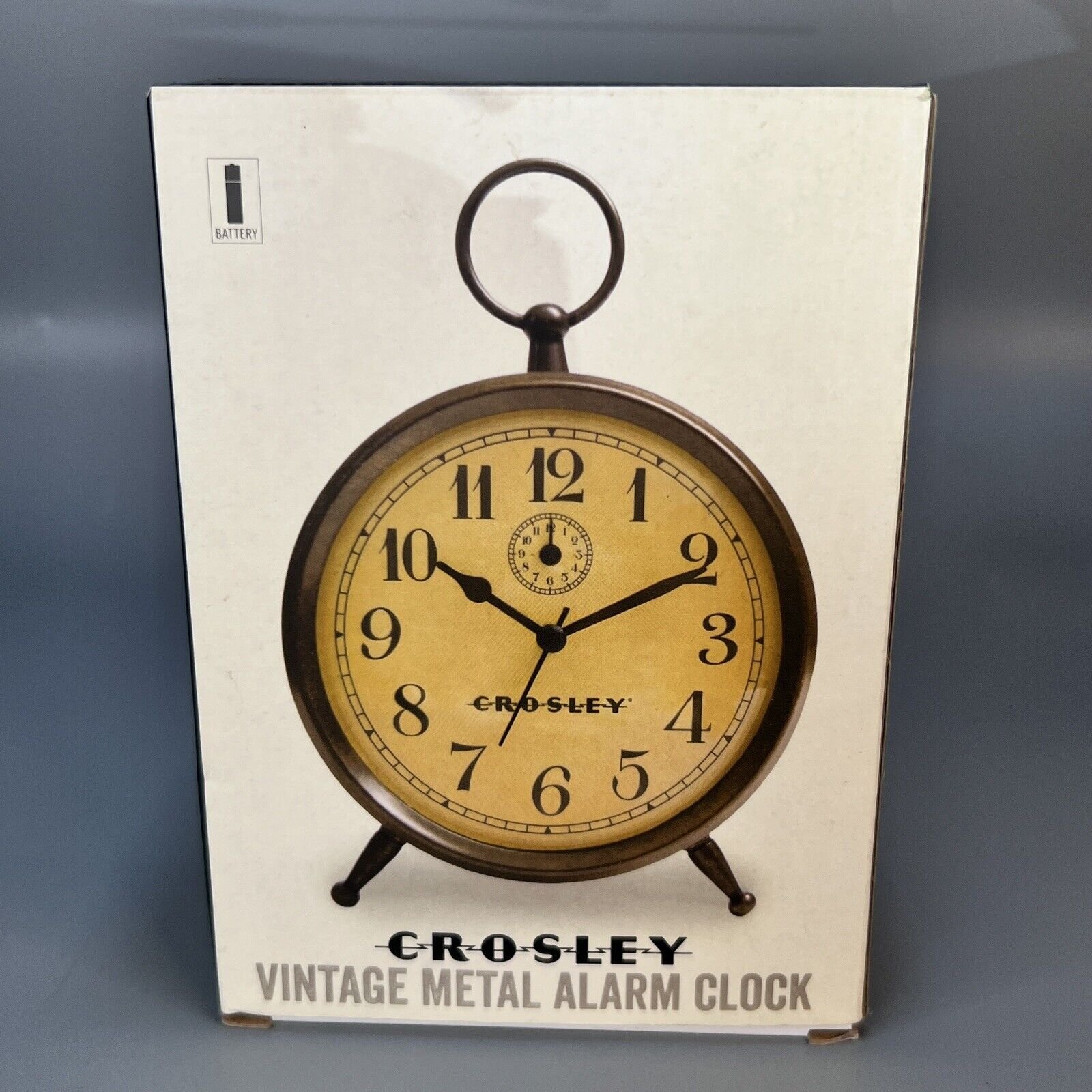 CROSLEY Vintage Metal Alarm Clock #33301 Brass Color Shabby Chic Decorative