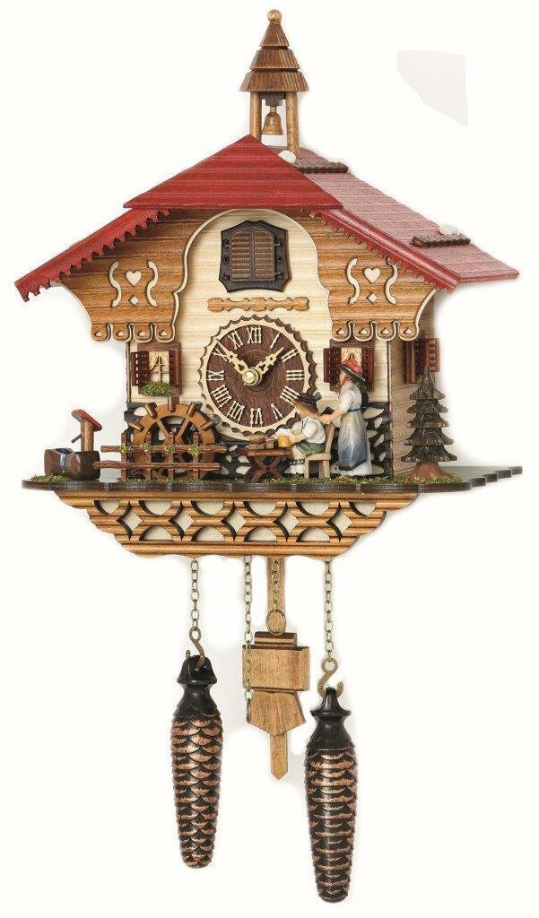 cuckoo clock black forest quartz german music beer drinker battery wood