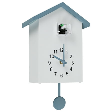 Cuckoo Clock with Chimer,Cuckoo Wall Clock Minimalist Cuckoo Sound Clock with Pendulum Delicate Cuckoo Clock Bird House Battery Powered for Wall Art Home Living Room Kitchen Office Decoration