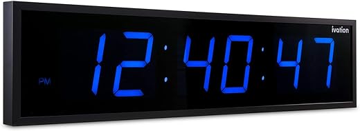 DBTech Huge Large Big Oversized Digital LED Clock, Blue - 36