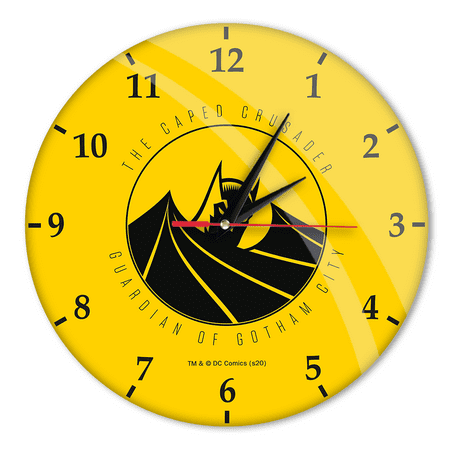 DC Original and Officially Licensed Wall Clock Shiny Batman 001 Colorful, Quiet, Unique Design, Painted Metal Hands 12