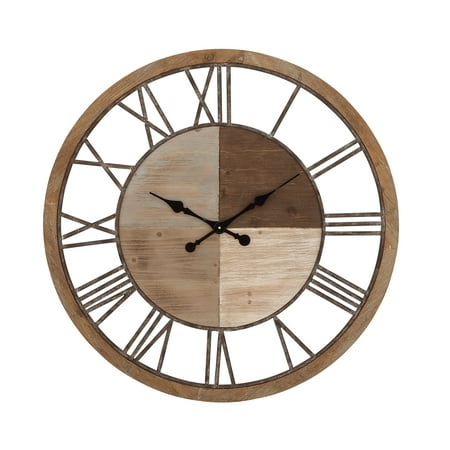 DecMode 36 Brown Wood Wall Clock