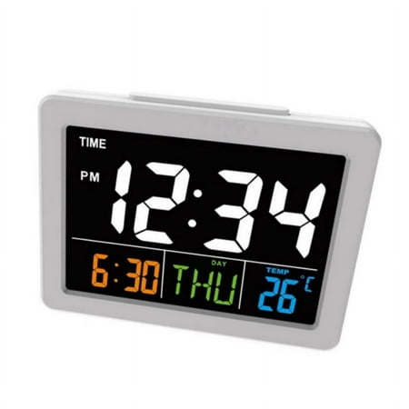 Designice Digital Jumbo LED Wall Desk Alarm Clock Display Calendar Temperature