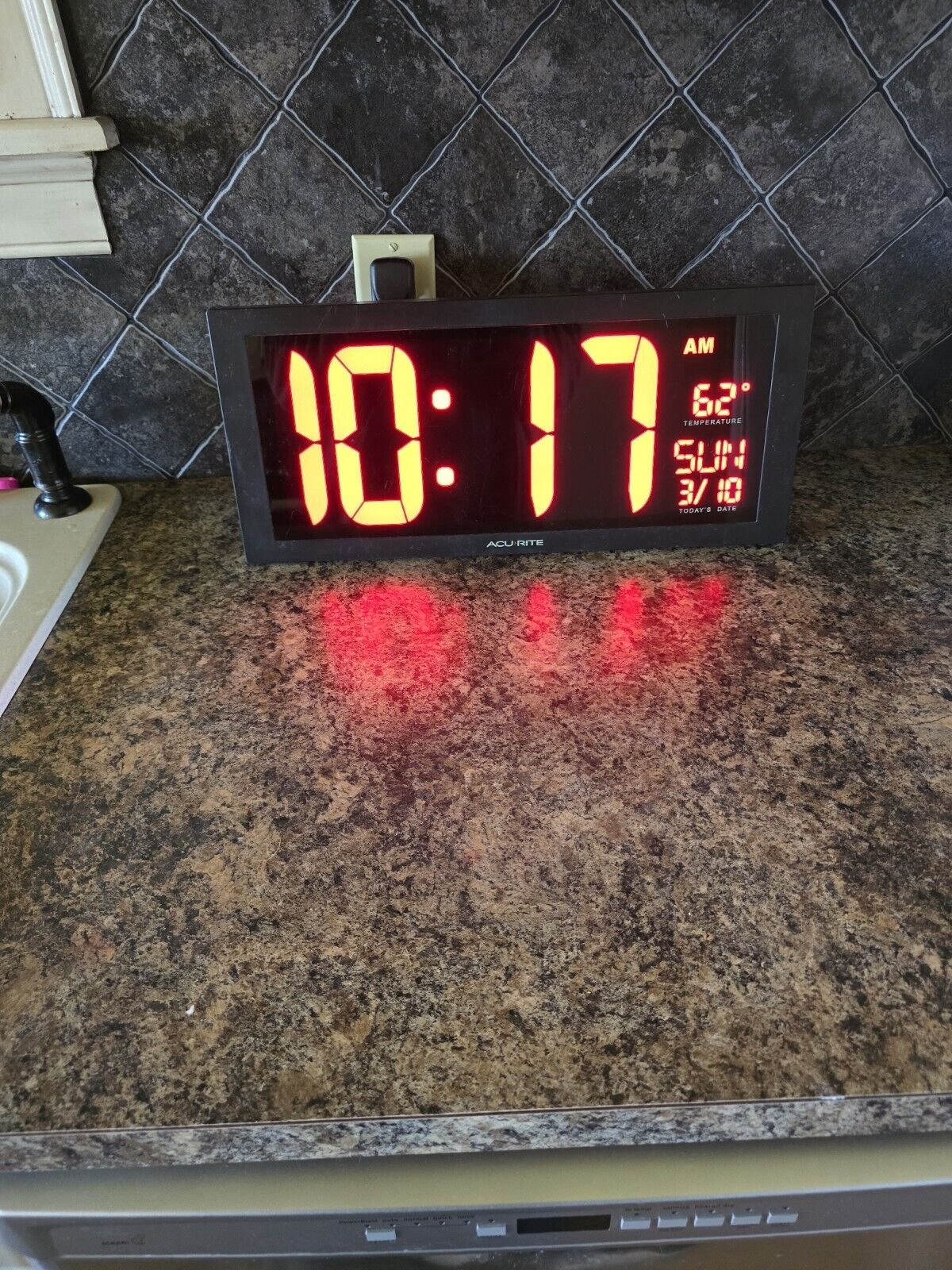 Desk Shelf Clocks AcuRite Oversized LED Clock With Indoor Temperature