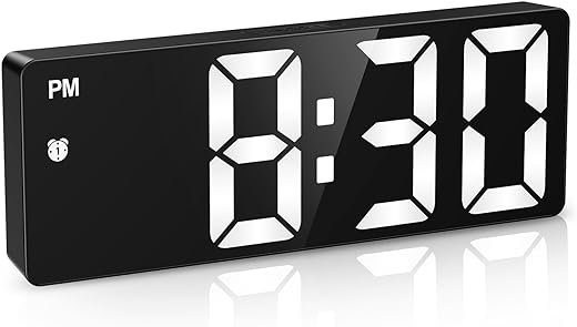 Digital Clock, Alarm Clocks with 6.5' Large Display, Touch Snooze, USB/Battery Powered LED Desk Clock with 4 Adjustable Brightness, 12/24H, Digital Alarm Clock with DST, for Home, Office, Gifts