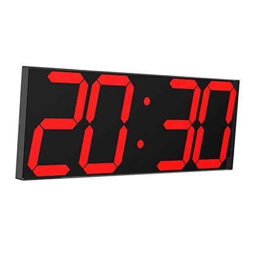 Digital LED Wall Clock, Oversize Wall Clock with 6” Numbers, Remote Red