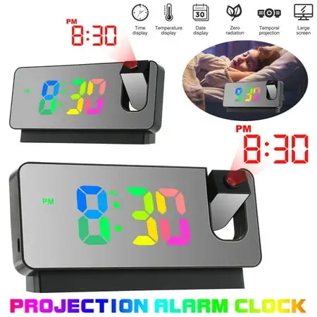 Digital Projection Alarm Clock Clocks LED Clock Projector for Kids Projection Alarm Clock Projectable Alarm Clock