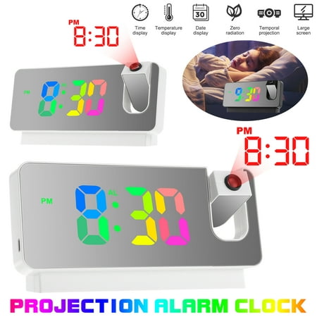 Digital Projection Alarm Clock Kids Alarm Clock Projection Clock with Temperature LED Clock Alarm Clock Projector Child