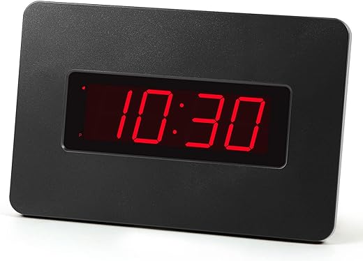 Digital Wall Clock Battery Operated with LED Display, Wall Clock with Backlight, Table-top, Alarm, Brightness Adjustable,12/24Hr