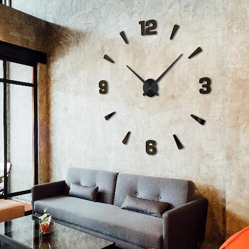 DIY Wall Clock Giant Acrylic Mirror Clocks Frameless Big Horloge