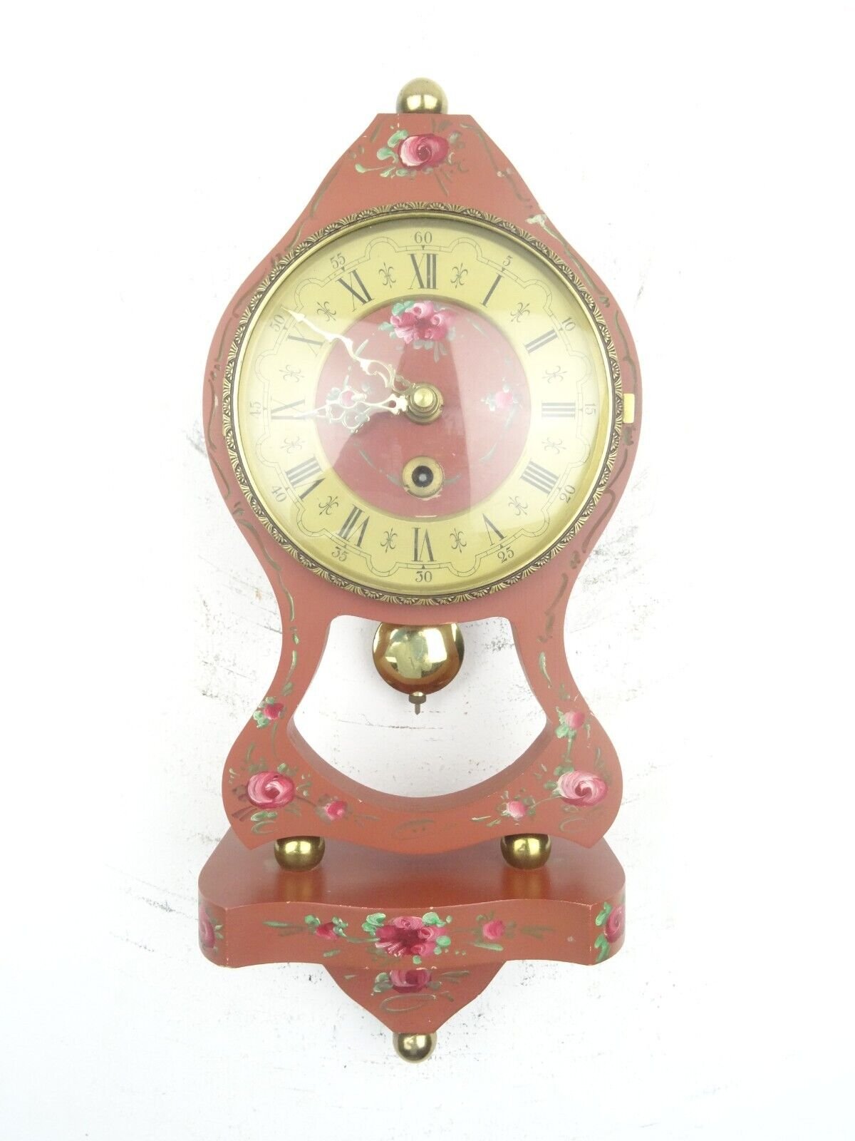 Dutch Vintage Antique Hindeloopen Friesian Wall Clock 8 day (Warmink Wuba era)