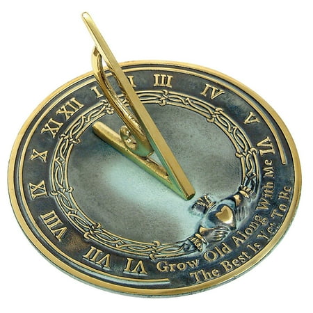 Elegant Brass Sundial Grow Old With Me Ornament Garden Patio Decor