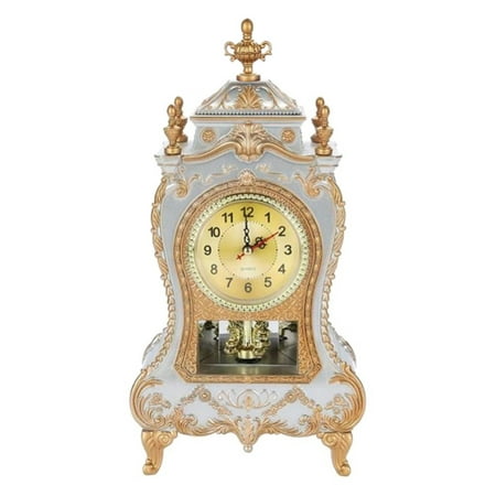 Elegant Decorative Grandfather Clock European Vintage Style Modern Mantel Clock for Shelf Table Top Desk Buffet Countertop Retro Antique Home Decoration Fireplace Shelf Desktop Countertop