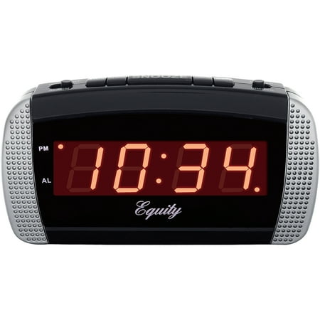 Equity 30240 Silver/Black Super Loud LED Alarm Clock