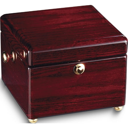 Fashion Mahogany Finished Treasure Chest Captains Clock (6.25 X 5.25) Made In China gl8196