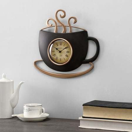 FirsTime & Co. Bronze Latte Cup Wall Clock, Farmhouse, Analog, 11.5 x 1.375 x 11 in