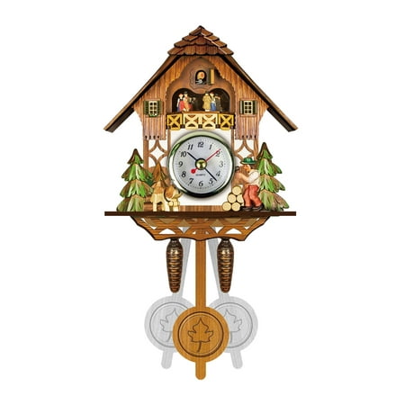 FNGZ Clock Clearance Promo Clock Wooden Wall Alarm Retro Clock Chime Cuckoo Clock Room Living Clock Clock