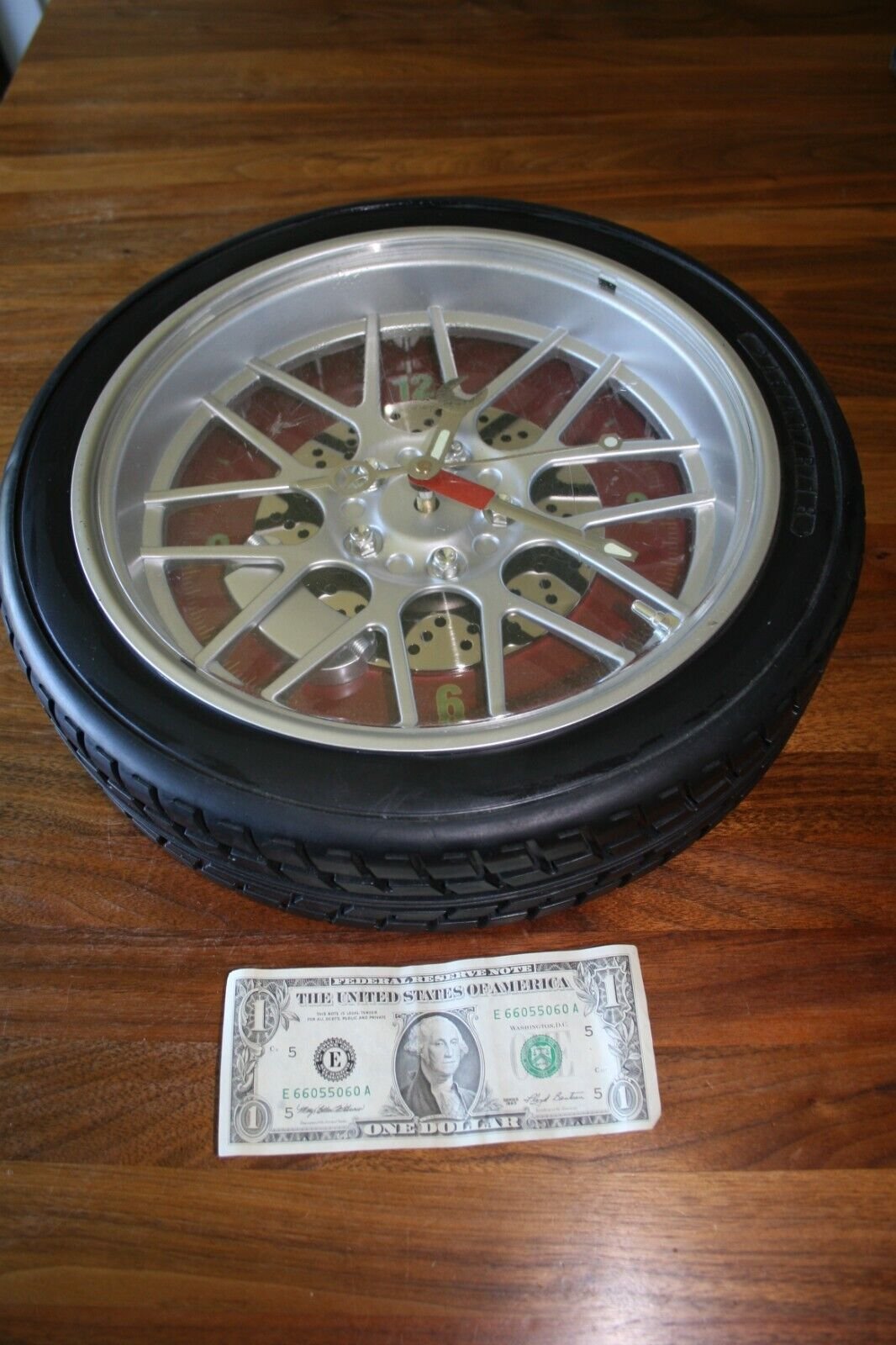 Garage Workshop Wall Clock Car Wheel