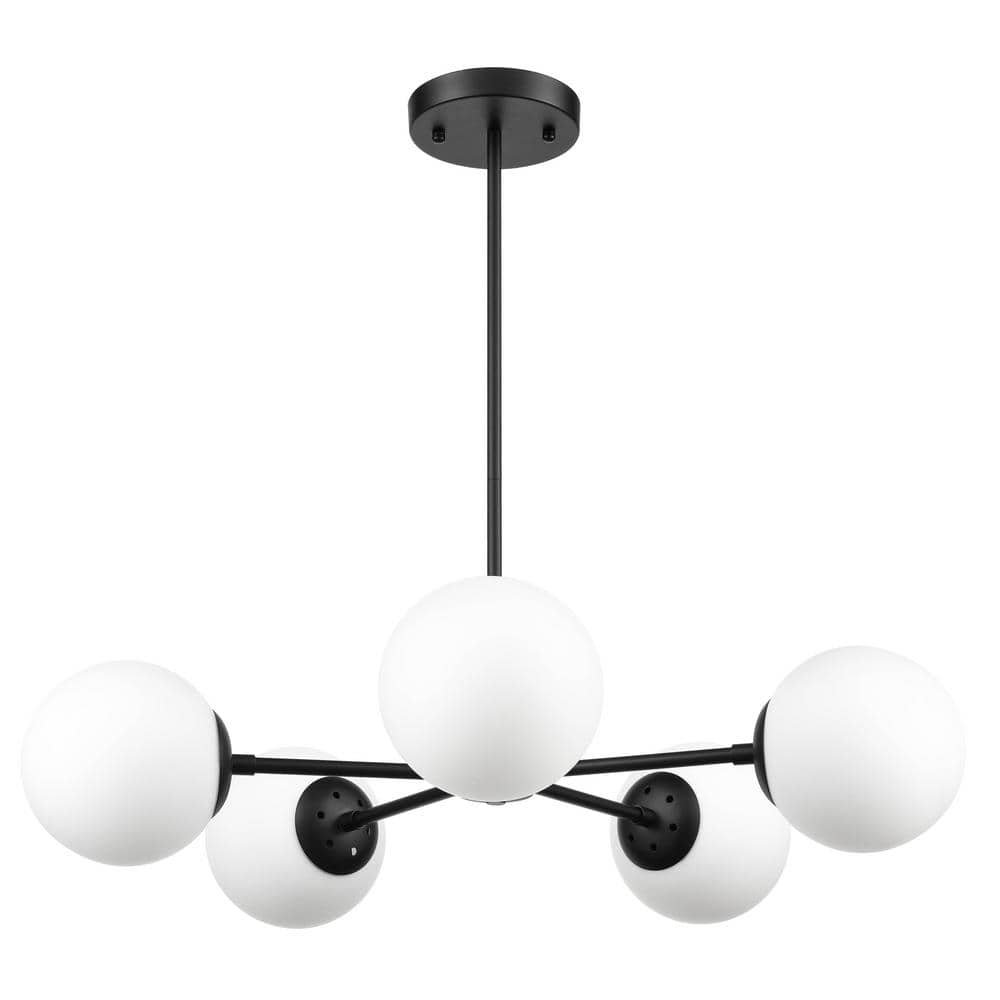 Grammercy 5-Light Black/White in Chandelier