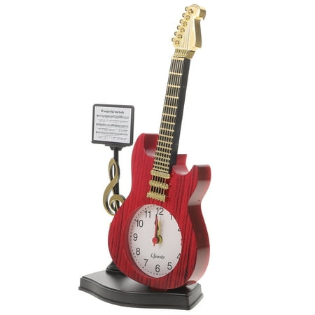 Guitar Alarm Clock Clocks Creative Musical Holiday Adorn for Home Bedside Office Decorative Desk Student