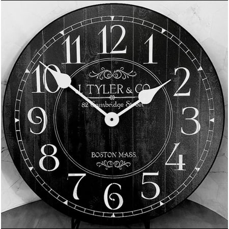 Harbor Black Wall Clock | Beautiful Color, Silent Mechanism, Made in USA