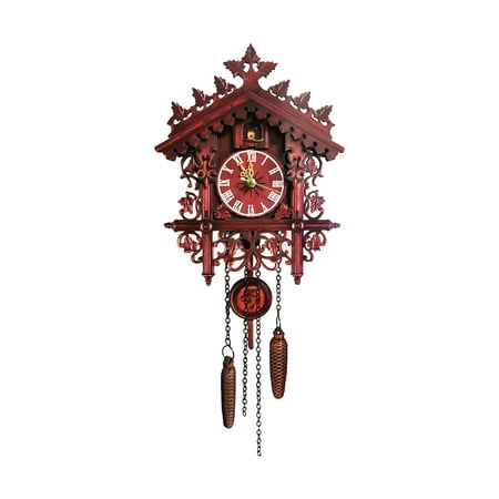 Henpk Christmas Decorations Clearance Cuckoo Cuckoo Wall Clock Chime Alarm Clock Retro Clock Wooden Living Room Clock,Wood Clock Wall Decor