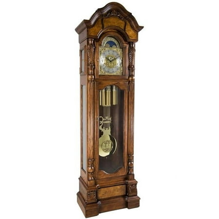 Hermle 010953041171 Anstead Grandfather Clock Tubular Chimes - Dark Oak