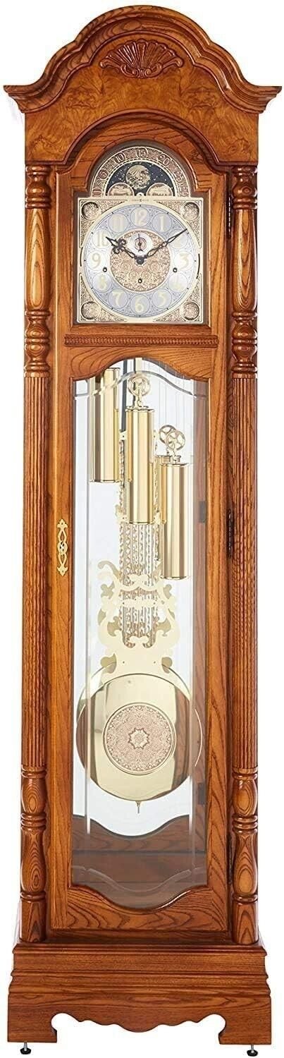 Howard Miller Browman Floor Clock 611202 Golden Oak Grandfather Vertical Decor