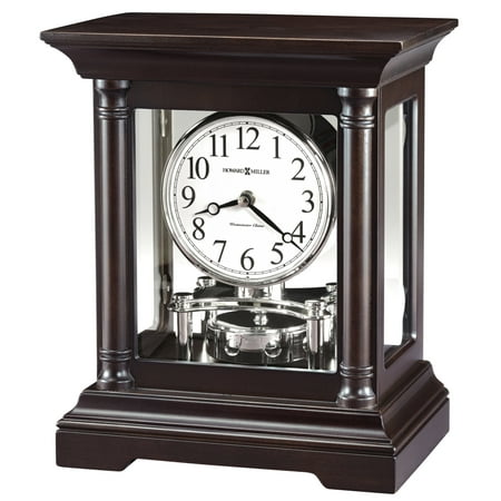 Howard Miller Cassidy Black Coffee Finish Wood Chiming Quartz Mantel Clock #Q-GM22185