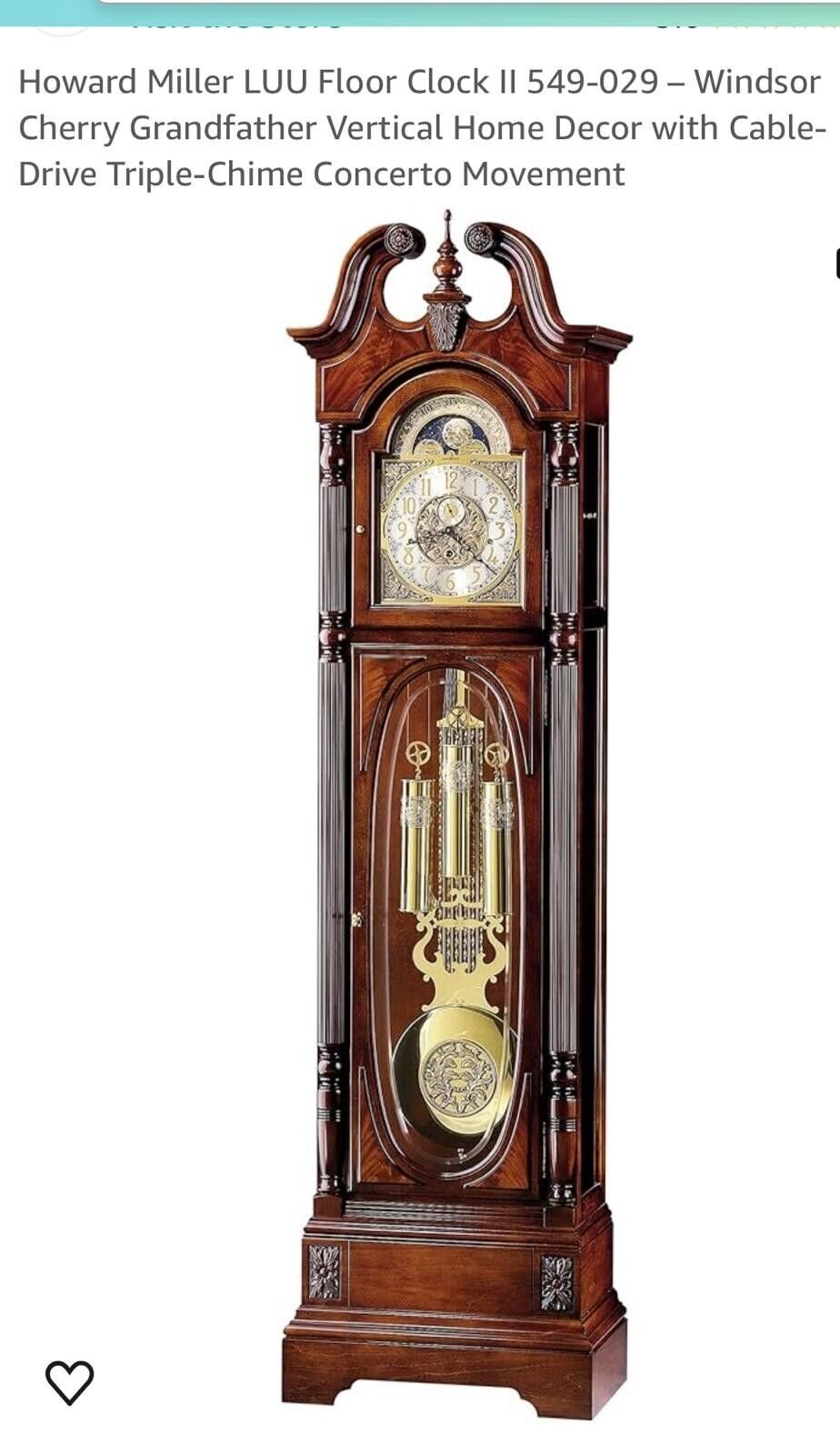 Howard miller floor clock - Windsor cherry Grandfather clock - Concerto movement