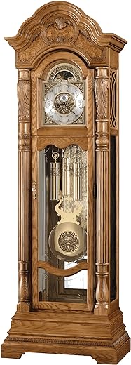 Howard Miller Nicolette Floor Clock 611-048 – Illuminated Golden Oak Home Decor, Grandfather Timepiece with Cable-Driven, Triple-Chime Movement