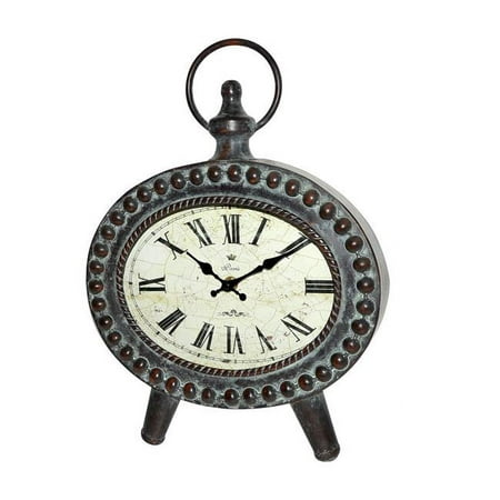 Jeco HD-C015 Copper Oval Metal Table Clock