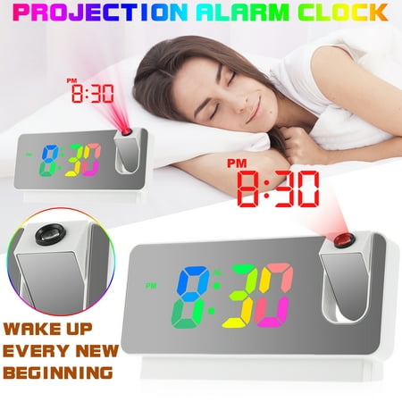 Kids Alarm Clock with USB Charger Projectable Clocks Digital Projection Projector