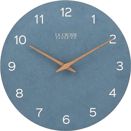 La Crosse 404-3630A 12 Tahoe Quartz Analog Wall Clock, Blue