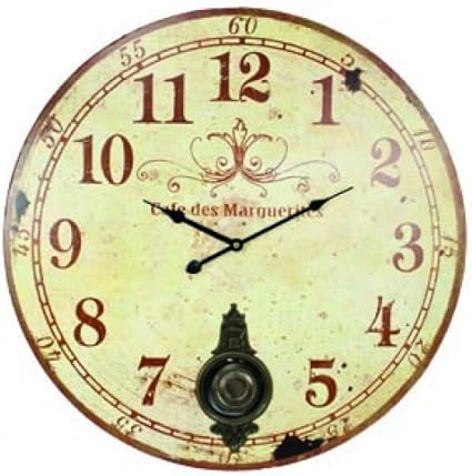 Large 23 Wall Clock with Pendulum ~ Antique French Provincial Style