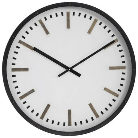 Large Contemporary Wall Clock with Bronze Frame and Nail Head Accents with A White Face Bailey Street Home 208-Bel-3825904