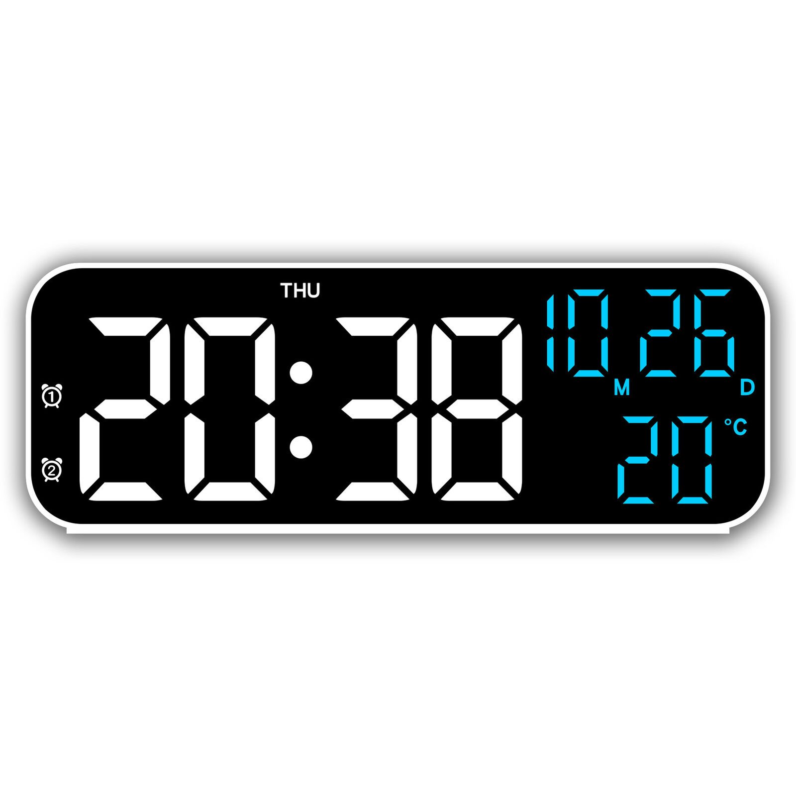 Large LED Digital Wall Clock Temperature Date Display Electronic Wall Clock US