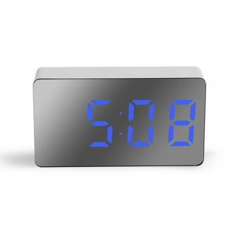 LED Digital Clock Tabletop Temperature Electronic Ornaments Clocks Blue