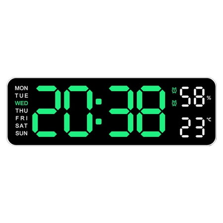 Lemononstore Clock Electronic Clock Simple And Multifunctional Rectangular Large Font Alarm Clock Hanging And Standing Clock Vintage Decor