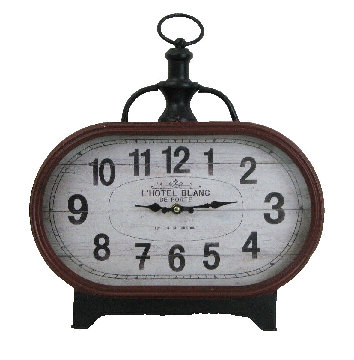 L 'Hotel Blanc De Porte Paris Analog Wall or Freestanding 14" Oval Quartz Clock