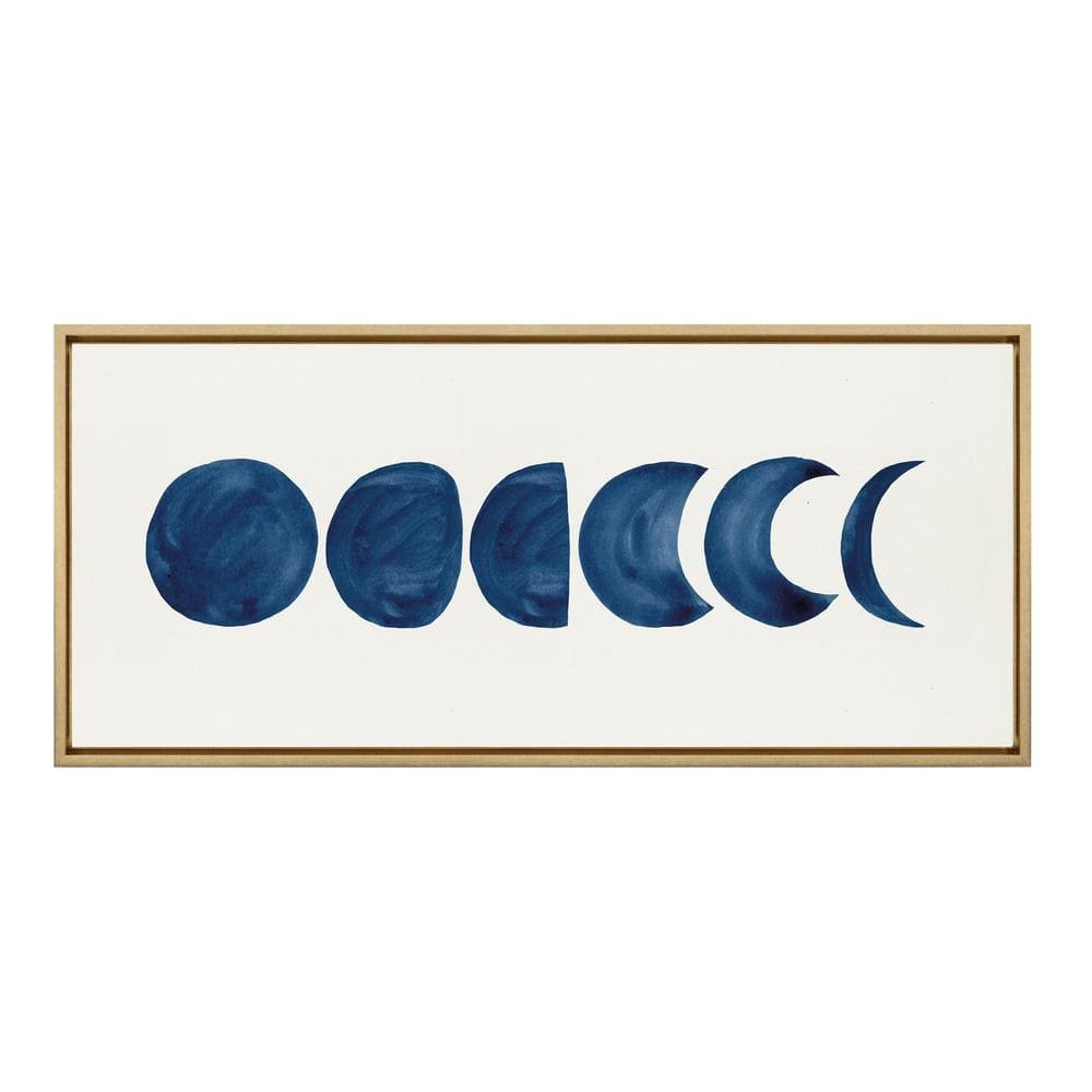 Linear Moon Phases by Teju Reval Framed AstronomyCanvas Wall Art Print 40.00...