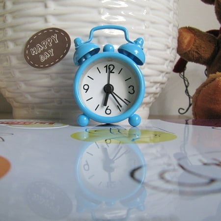 LINMOUA Horseshoe Mechanical Alarm Clock Manual Wind Up Vintage Metal Clock Cute Alarm Clocks for Bedrooms 2024 Blue