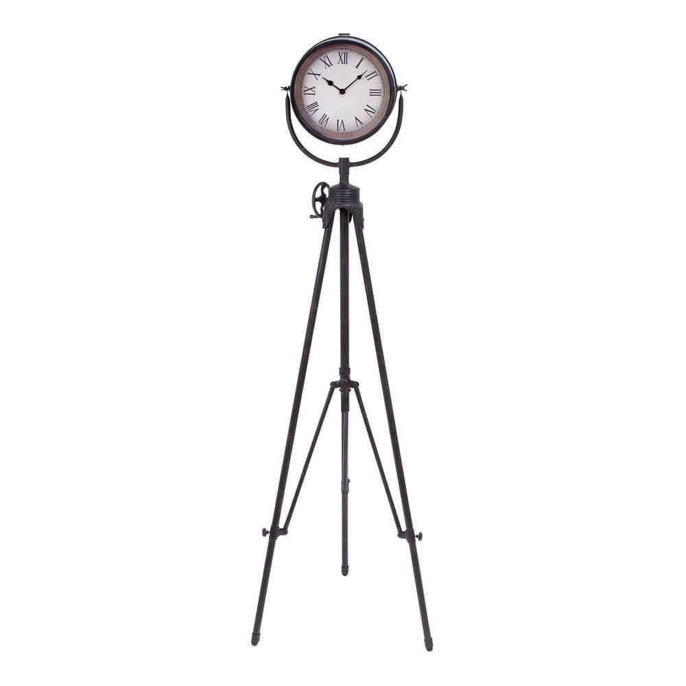 Litton Lane Tall Tripod Analog Clock Quartz C-Batteries Metal Batteries Required