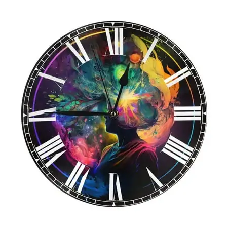 LNWH Silent Non Ticking Wall Clock, AI Abstract Art Pattern Decorative Clocks for Home and Office Decor