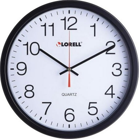 Lorell 12.5 in. Slimline Quartz Wall Clock - Black