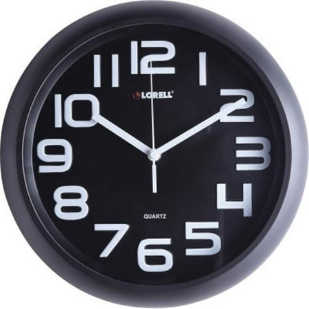 Lorell Number Wall Clock, Black - Large