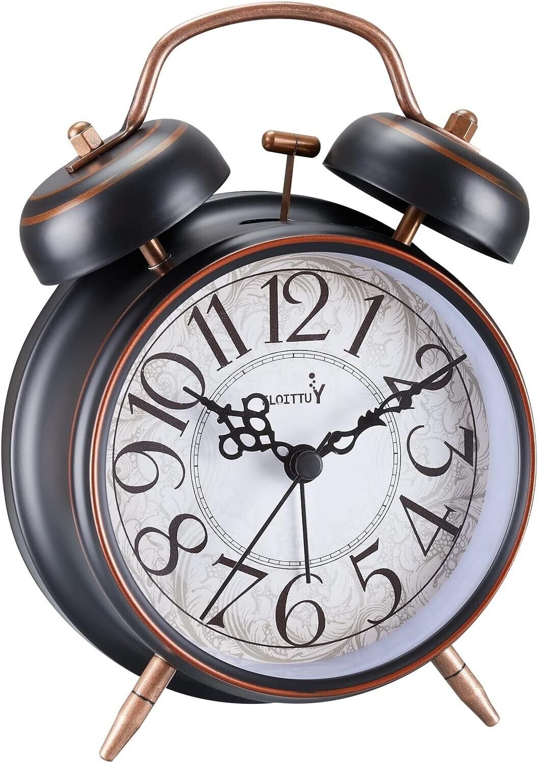 Loud Alarm for Deep Sleepers 4'' Retro Twin Bell Alarm Clock with Backlight f...