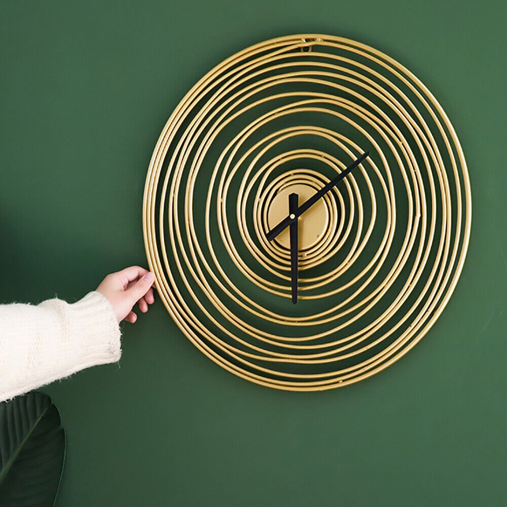 Luxury Wall Circle Clock Nordic Abstract Clock Metal Wall Art Home Decor Clock